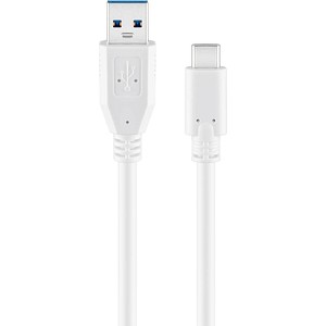goobay USB 3.0 C/USB 3.0 A Kabel 0,2 m weiß