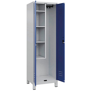 4066681617582 - Putzmittelschrank Classic Plus 080110-00-S10003 enzianblau lichtgrau 600 x 500 x 1950 cm aufgebaut 4066681617582 C+P-Möbel