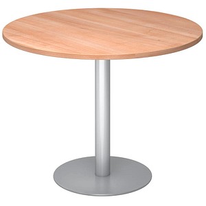 4032062157374 - Besprechungstisch Ø 1000 mm 755 mm hoch Gestell silber Platte Nussbaum-Dekor 4032062157374 - Besprechungstisch Ø 1000 mm 755 mm hoch Gestell silber Platte Nussbaum-Dekor