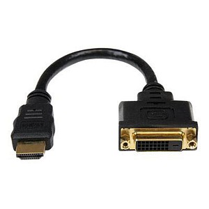 0065030848589 - StarTechcom HDMI auf DVI Adapter 20cm - DVI-D (25 pin) (Buchse) zu HDMI (19 pin) (Stecker) - Monitor Dongle Adapterkabel - Videoadapter - HDMI   DVI - 2032 cm