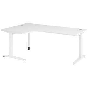 Hammerbacher Schreibtisch VXB, manuell höhenverstellbar, 85cm (H), 200x120cm (BxT), weiß / weiß 4032062326541 Hammerbacher 6 Stück