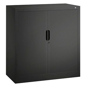 4050646267738 - Rollladenschrank mit Horizontal-Jalousie HxBxT 1030 x 1200 x 420 mm 2 Fachböden 25 Ordnerhöhen schwarzgrau C+P
