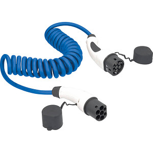 4011160651236 - MODE 3 Spiral Ladekabel für Elektroautos Typ 2 auf Typ 2 blau 400 V 32 A 220 KW 10 - 50 m 4011160651236 as-Schwabe