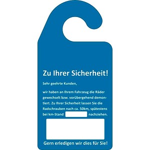 4052301105119 - Hängeetiketten KFZ Spiegel blau 90 x 180 cm Räder nachziehen 200 St 4052301105119 - Hängeetiketten KFZ Spiegel blau 90 x 180 cm Räder nachziehen 200 St