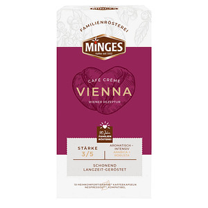 4037014960767 - MINGES Café Créme Vienna Kaffeekapseln Arabica- und Robustabohnen kräftig 52 g 4037014960767 - MINGES Café Créme Vienna Kaffeekapseln Arabica- und Robustabohnen kräftig 52 g