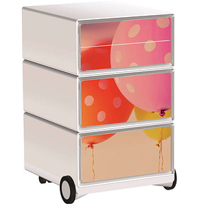 PAPERFLOW easyBox Colour Rollcontainer weiß, bunt 61595 4 Auszüge 39,0 x 43,6 x 64,2 cm