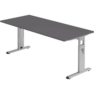 4032062323915 - Schreibtisch O-Serie VOS19 G S manuell höhenverstellbar 65-85cm (H) 180x80cm (BxT) rechteckig graphit silber 403206232391 4032062323915 - Schreibtisch O-Serie VOS19 G S manuell höhenverstellbar 65-85cm (H) 180x80cm (BxT) rechteckig graphit silber 403206232391