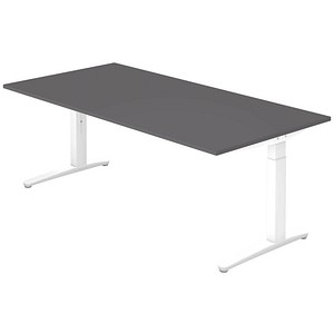 4032062324349 - ANNY - Schreibtisch mit C-Fußgestell höhenverstellbar 650 - 850 mm Breite 2000 mm weiß   graphit