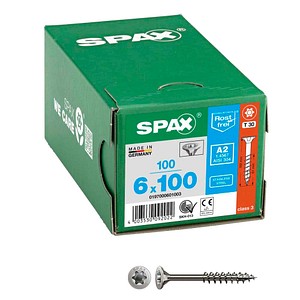 4003530092022 - Universalschraube Holzschraube Edelstahl A2 Teilgewinde Senkkopf T-STAR plus 4CUT-Spitze 6 x 100mm - 100 Stück 4003530092022 - Universalschraube Holzschraube Edelstahl A2 Teilgewinde Senkkopf T-STAR plus 4CUT-Spitze 6 x 100mm - 100 Stück