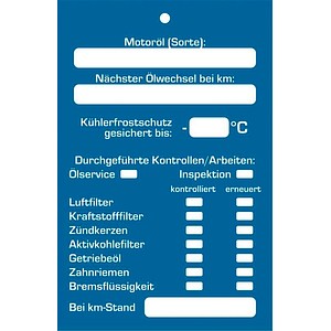 4052301001329 - Hängeetiketten Inspektion blau 650 x 100 cm 2-seitig bedruckt 300 St
