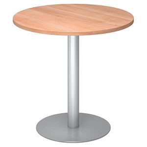 4032062157275 - Besprechungstisch Ø 800 mm 755 mm hoch Gestell silber Platte Nussbaum-Dekor 4032062157275 - Besprechungstisch Ø 800 mm 755 mm hoch Gestell silber Platte Nussbaum-Dekor