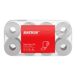 4006897169505 - KATRIN Toilettenpapier 250 Blatt Saugfähiges Toilettenpapier 2-lagig weiß 1 Paket = 8 x 8 Rollen à 250 Blatt