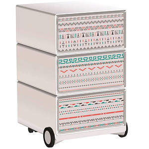 PAPERFLOW easyBox Colour Rollcontainer weiß, bunt 61659 4 Auszüge 39,0 x 43,6 x 64,2 cm