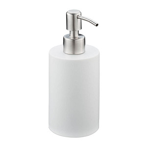 4052025908720 - Seifenspender 180 ml nachfüllbar Bad wc Küche Flüssigseifenspender Polyresin Edelstahlpumpe weiß - Relaxdays 4052025908720 - Seifenspender 180 ml nachfüllbar Bad wc Küche Flüssigseifenspender Polyresin Edelstahlpumpe weiß - Relaxdays