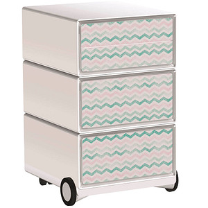 PAPERFLOW easyBox Colour Rollcontainer weiß, bunt 61971 4 Auszüge 39,0 x 43,6 x 64,2 cm