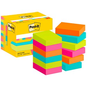 4064035065874 - Post-it Sticky Notes Haftnotizen 653-12-POP 38 x 51 mm 100 Blatt pro Block Blau Grün Orange Rosa 12 Stück