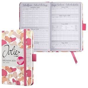 4004360775000 - Buchkalender J6358 pink beige weiß 2 Seiten   1 Woche  4004360775000 Sigel