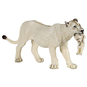 3465000502034 - Wildtiere der Welt 50203 Weiße Löwin mit Juntier Spielfigur 3465000502034 papo