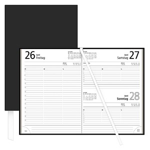 4069095007437 - Buchkalender 873-0020 schwarz 1 Tag   1 Seite Sa So 1 Seite 145x21cm (BxH) 2026 4069095007437 Zettler