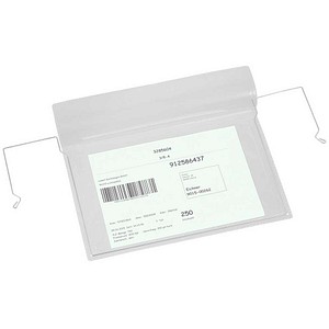 4052301027312 - 50 Sichttaschen mit Drahtbügel DIN A5 quer transparent glatt