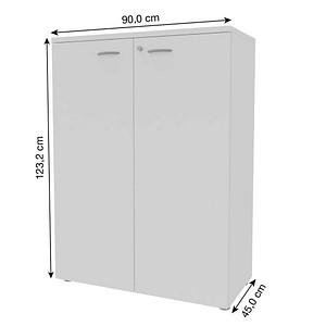 8029466013890 - Aktenschrank ECEM90M BABA weiß 2 Fachböden 900 x 450 x 1232 cm