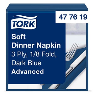 TORK Servietten Soft Dinner Advanced dunkelblau 3-lagig 39,0 x 39,5 cm, 100 St.