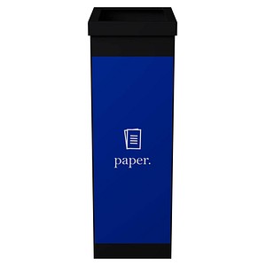 3660141280067 - Wertstoffsammler Paperflow Volumen 60 l für Papier mit abnehmbarem Deckel & Piktogramm erweiterbar L 363 x B 263 x H 760 mm Polystyrol blau-schwarz