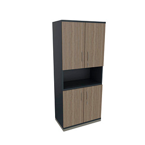 4260429769582 - Regalschrank Sidney 4260429769582 lavagrau eiche natur 4 Fachböden 800 cm 442 cm