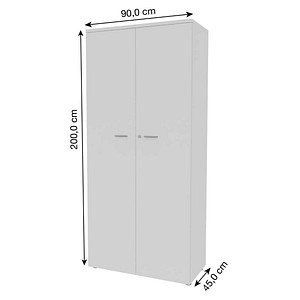 8029466045129 - Aktenschrank ECES90S BABA weiß 4 Fachböden 900 x 450 x 2000 cm