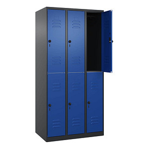 4068427432541 - Spind Classic Plus enzianblau schwarzgrau 080300-30 S10091 6 Schließfächer 900 x 500 x 1850 cm 4068427432541 C+P-Möbel 4068427432541 - Spind Classic Plus enzianblau schwarzgrau 080300-30 S10091 6 Schließfächer 900 x 500 x 1850 cm 4068427432541 C+P-Möbel