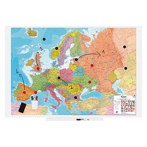 8427951964212 - Whiteboard Skin WB MAP Europa 1500 x 1000 cm bunt Stahl