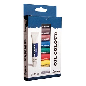 Rayher Künstler-Set Ölfarben farbsortiert 8 x 12,0 ml, 1 Pack