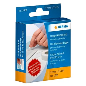 4008705010818 - Doppelseitiges Klebeband 16 mm x 12 m Gummierbreite 12 mm zweiseitig selbstklebend (1081) (1081) - Herma