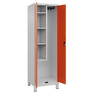 4067521261491 - Putzmittelschrank Classic Plus 080110-00-S10036 lichtgrau reinorange 600 x 500 x 1950 cm aufgebaut 4067521261491 C+P-Möbel 4067521261491 - Putzmittelschrank Classic Plus 080110-00-S10036 lichtgrau reinorange 600 x 500 x 1950 cm aufgebaut 4067521261491 C+P-Möbel