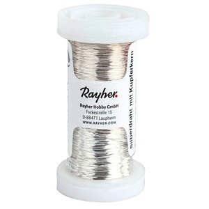 Rayher Silberdraht mit Kupferkern Basteldraht silber 0,3 Ø mm 100,0 m 1 Rolle