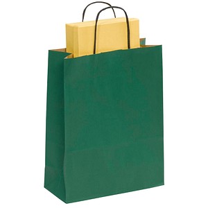 VP Papier-Tragetaschen Toptwist grün 24,0 x 31,0 cm, 50 St.