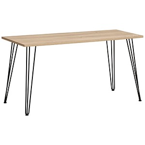 4027181124536 - Emmik Emmik Schreibtisch weiß-eiche rechteckig 4-Fuß-Gestell schwarz 1380 x 600 cm 4027181124536 MÖBELPARTNER