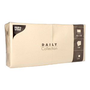 PAPSTAR Servietten Daily Collection champagner 2-lagig 16,0 x 16,0 cm 150 St.