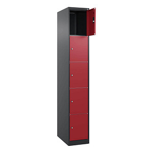 4068427434613 - Schließfachschrank Classic Plus rubinrot schwarzgrau 080000-105 S10029 5 Schließfächer 300 x 500 x 1850 cm 4068427434613 CP 4068427434613 - Schließfachschrank Classic Plus rubinrot schwarzgrau 080000-105 S10029 5 Schließfächer 300 x 500 x 1850 cm 4068427434613 CP