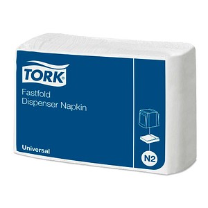TORK Servietten Fastfold Universal N2 weiß 1-lagig 24,0 x 30,0 cm, 10.800 Tücher