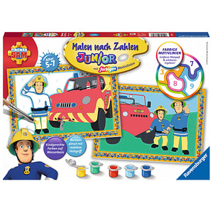 4005556277728 - Mal-Set MALEN NACH ZAHLEN JUNIOR – FEUERWEHRMANN SAM 9-teilig 4005556277728 - Mal-Set MALEN NACH ZAHLEN JUNIOR – FEUERWEHRMANN SAM 9-teilig