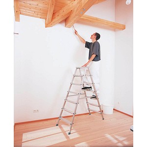 4003866442034 - Genietete Bockleiter eloxiert Scana b 2x3 Stufen - Zarges
