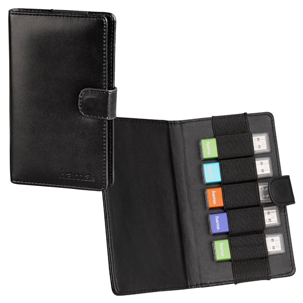 hama 5er USB-Stick-Tasche Vegas schwarz, 1 St. | office discount