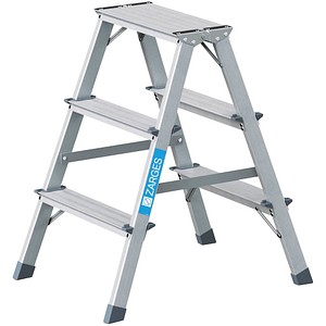 4003866442034 - Genietete Bockleiter eloxiert Scana b 2x3 Stufen - Zarges