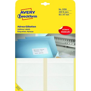 4004182033500 - AVERY Zweckform 3350 Universaletiketten Spezial Weiß 95 x 47 mm 20 Blatt à 12 Etiketten 4004182033500 - AVERY Zweckform 3350 Universaletiketten Spezial Weiß 95 x 47 mm 20 Blatt à 12 Etiketten