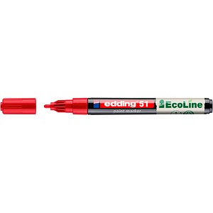 4057305071859 - Lackmarker 51 EcoLine Schreibfarbe Rot Rundspitze Strichstärke 1-2 mm mit Kappe wasserbasiert nachfüllbar 10 Stück 4057305071859 - Lackmarker 51 EcoLine Schreibfarbe Rot Rundspitze Strichstärke 1-2 mm mit Kappe wasserbasiert nachfüllbar 10 Stück