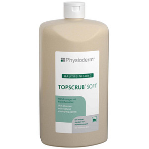 4260029178371 - Physioderm® TOPSCRUB® SOFT Handreiniger Handpaste mit Bioreibemittel aus Olivenkernmehl für mittelstarke Verschmutzungen 05 Liter - Flasche