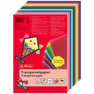 herlitz Transparentpapier farbsortiert 120 g/m² 10 Blatt