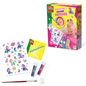 8710341147648 - Klebetattoo-Set Galaxy Einhorn verschiedene Motive 8710341147648 SES Creative