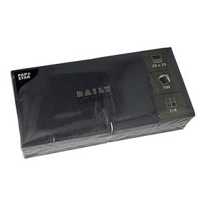 4002911896471 - Servietten DAILY Collection 1 4-Falz Zellstoff FSC-zertifiziert B 320 x H 320 mm schwarz 150 Stück 4002911896471 - Servietten DAILY Collection 1 4-Falz Zellstoff FSC-zertifiziert B 320 x H 320 mm schwarz 150 Stück